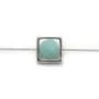 Intercalaire en argent 925, de forme carré, avec 2 trous, 8mm x 2pcs