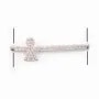 Intercalaire argent 925 et strass Fille 8.5x30mm x 1pc
