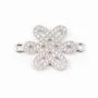 Intercalaire argent 925 et strass  Nœud chinois 15x22mm x 1pc