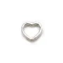 Intercalaire en argent 925, en forme de coeur, avec 2 trous, 9 * 10mm x 2pcs
