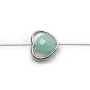 Spacer in 925 silver, in shape of a heart, with 2 holes, 9 * 10mm x 2pcs