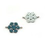 Intercalaire flocon de neige argent 925 & turquoise reconstitué 12x18.5mm x 1pc