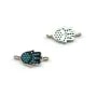 Intercalaire main argent 925 turquoise reconstitué 8x16mm x 1pc