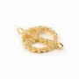 Spacer golden sterling silver 925 and strass peace & love 11x17mm x 1pc