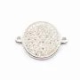 Sterling Silver 925 rhodium ROND& zircons 14.50mm with ring 2.5mm x 1pc