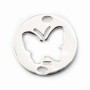 Argent 925 ronde intercalaire dessin papillon 15mm  x 1pc