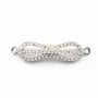 Argent 925 rhodie  pendantif  3RANGS zircons 28x7mm avec anneau 3mm x 1pc