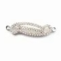 Argent 925 rhodie  pendantif  3RANGS zircons 28x7mm avec anneau 3mm x 1pc