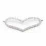 Argent 925 rhodie  pendantif  BARETTE COEUR& zircons42x14.5MM avec anneau 2.5mm x 1pc