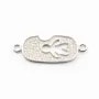 Argent 925 rhodie  pendantif & zircons 30x11x2.5MM x 1pc