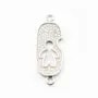 Argent 925 rhodie  pendantif & zircons 30x11x2.5MM x 1pc