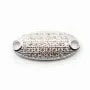 Argent 925 rhodie  pendantif OVALE & zircons 16x7MM avec anneau1.65mm x 1pc