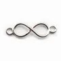 Sterling Silver 925 rhodium Spacer Breloque eight  6x19.5mm with ring 2.8mm x 1pc