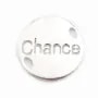 Breloque ronde Chance 15mm Argent 925  x 1pc