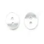 Argent 925 ovale bouton 9.5x13mm x 1pc