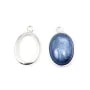 Pendant support  for cabochon oval,sterling silver, 13x18mm x 1pc