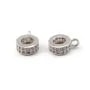 Attache pendentif rond zicon 10 mm en Argent 925 x1