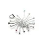 Pendentif en argent 925 rhodié & zirconium multicolore pour perle baroque x 1pc