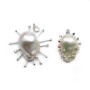 Pendentif en argent 925 rhodié & zirconium multicolore pour perle baroque x 1pc