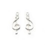 Breloque clef de sol en argent 925 8x20mm x 1pc