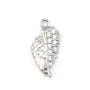 Breloque en forme d'ailes, en argent 925 rhodié & zirconium, mesurant 6x13.5mm x 1pc