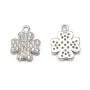 Pendentif en argent 925 rhodié & zirconium, en forme de fleur, 9x11mm x 1pc