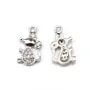 925 silver and zirconium charm, in the shape of a mouse, measuring 6 * 12mm x 1pc