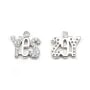 Breloque en argent 925 & zirconium, en forme de "YES", mesurant 9.5x10.5mm x 1pc