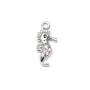 Breloque en argent 925 & zirconium, en forme d'hippocampe, mesurant 5x12mm x 1pc