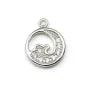 Breloque en argent 925 & zirconium, en forme de vague, mesurant 7mm x 1pc