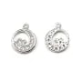 Breloque en argent 925 & zirconium, en forme de vague, mesurant 7mm x 1pc