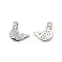 925 silver & zirconium charm, in the shape of dolphin, measuring 7 * 9mm x 1pc