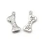 Breloque en argent 925 & zirconium, en forme d'os, mesurant 5x12mm x 1pc