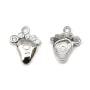 Breloque en argent 925 & zirconium, en forme de pied mesurant 8.7x11mm x 1pc