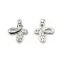 Breloque en argent 925 & zirconium, en forme de papillon, mesurant 9x11mm x 1pc