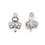 Breloque en argent 925 & zirconium, en forme de libellule mesurant 6.7x10mm x 1pc