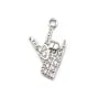 Breloque en argent 925 & zirconium, en forme de main, mesurant 8x14mm x 1pc