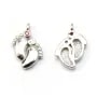 Breloque en argent 925 pieds&zirconium  9x14mm x 1pc