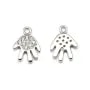 Pendentif en argent 925 rhodié & oxyde de zirconium, en forme de main 7x10mm x 1pc