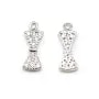 Pendentif en argent 925 rhodié & oxyde de zirconium, en forme de noeud, 5x12.5mm x 1pc