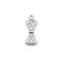 Pendentif en argent 925 rhodié & oxyde de zirconium, en forme de noeud, 5x12.5mm x 1pc