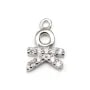 Pendentif, argent 925 rhodié & oxyde de zirconium, en forme de bonhomme, 7.5x10mm x 1pc