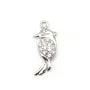 Pendentif en argent 925 rhodié & oxyde de zirconium, en forme d'oiseau 6x15mm x 1pc