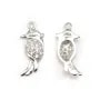 Pendentif en argent 925 rhodié & oxyde de zirconium, en forme d'oiseau 6x15mm x 1pc