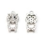 Pendentif en argent 925 rhodié & oxyde de zirconium, en forme de hibou 6x11.5mm x 1pc