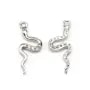 Pendentif, argent 925 rhodié & oxyde de zirconium, en forme de serpent 6x15mm x 1pc