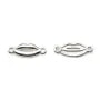 Charm in 925 silver, in the shape of a mouth, 6 * 17mm x 1pc