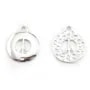Breloque peace and love découpée Argent 925 15 mm x1 pc