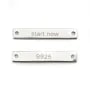 Intercalaire en argent 925, en forme de tube gravé "start now", 22 * 3.5mm x 1pc