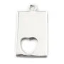 Argent 925 breloque rectangulaire coeur 17x11mm x 1 st 
